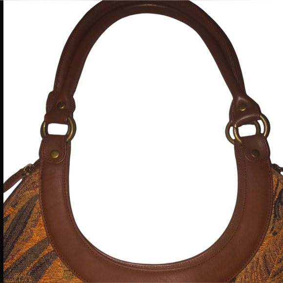 Vintage Scala Hobo Shoulder Bag  EUC Leaf/Floral Print Tapestry Material - Picture 8 of 8